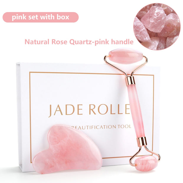 Natural Rose Quartz Jade Roller